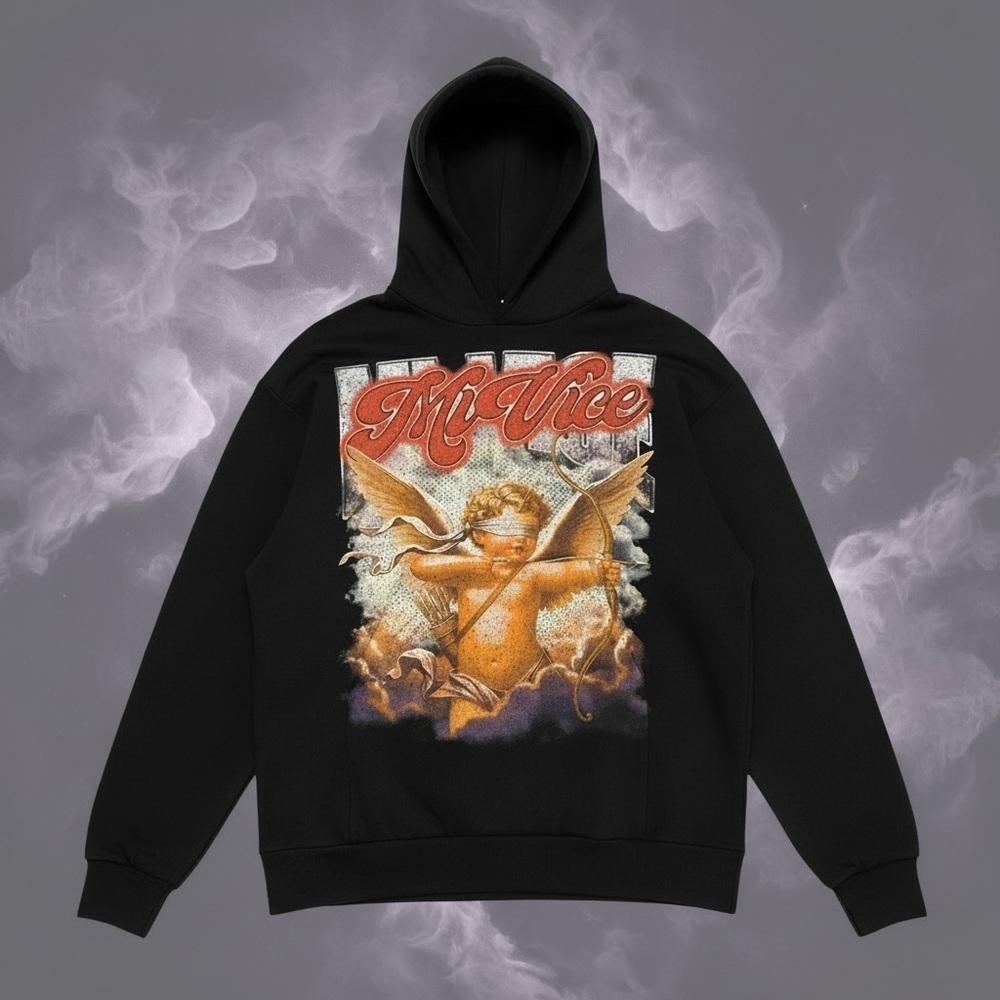 Mi-Vice Evil Vice Blind Cherub graphic hoodie size large streetwear rare